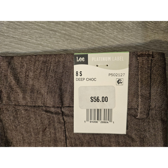 NWT Lee Platinum Label Womens Size 8 S No-Gap Trousers Stretch Deep Chocolate - Picture 8 of 8